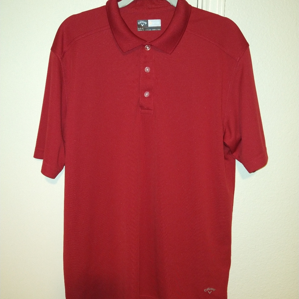 Callaway Opti Dri Red Short Sleeve Polo Shirt Men's sz Large